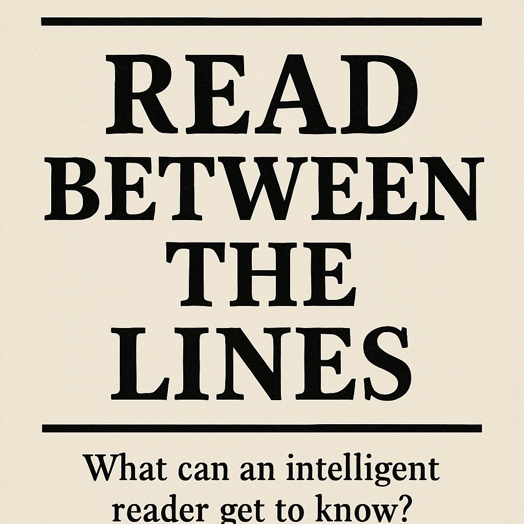 Read between the lines, if you are an intelligent reader