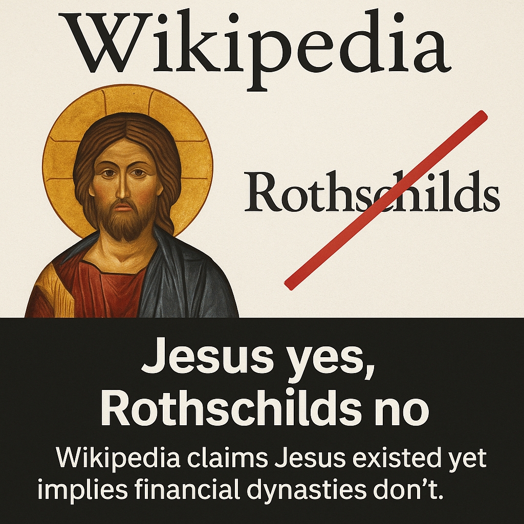 Wikipedia: Jesus yes, Rothschilds no