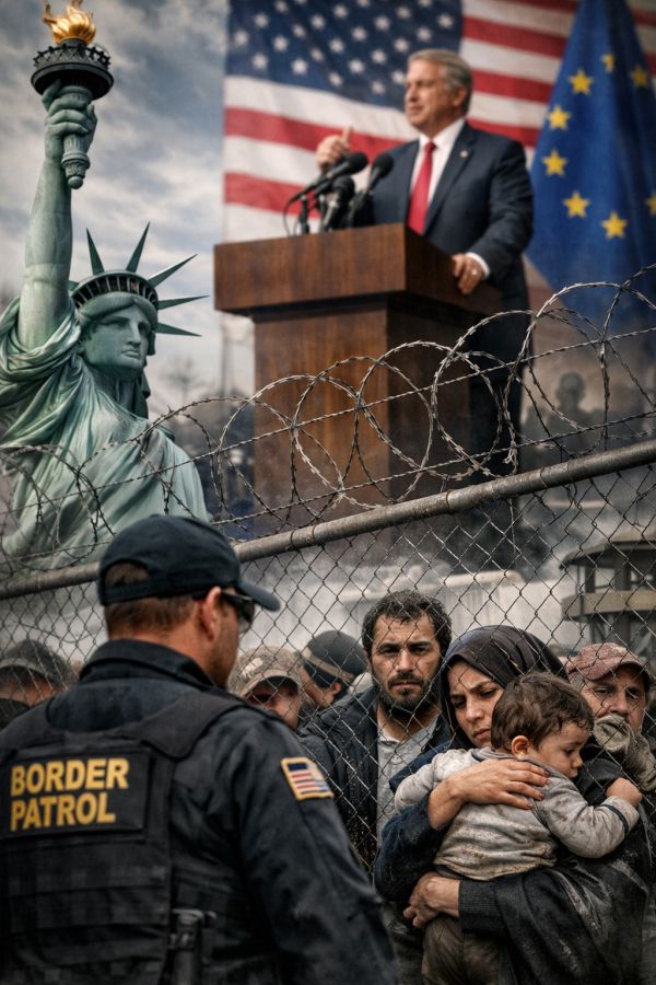 Screaming “democracy” while refusing asylum to millions