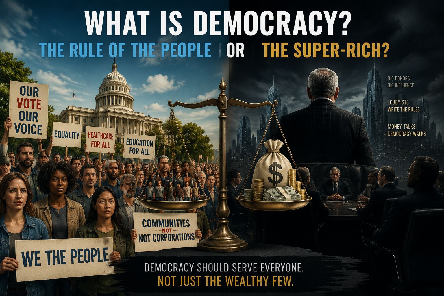 What is democracy? The rule of the people or the super-rich?