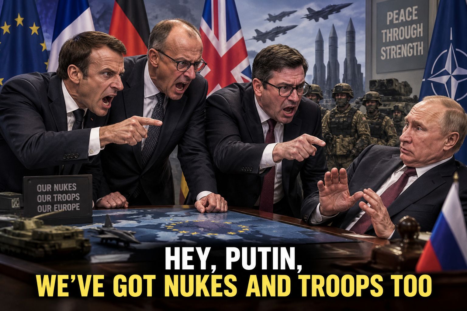 Hey, Putin, we’ve got nukes and troops too